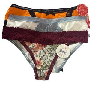 Splendies Floral and Lace Panty Trio size 2X Lot of 3